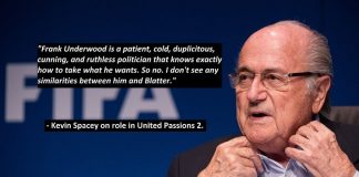 FIFA announce United Passions sequel “United Passions X: The White Knight Rises” Kevin Spacey on paying Blatter in United Passions sequel