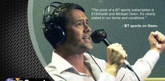 BT Sport refuse to sack Michael Owen as new figures suggest 80% of viewers watch with sound muted.