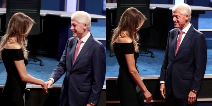 Bill Clinton Melania Trump at first 2016 debate