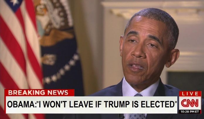 President Obama refusing to leave if Trump is elected.
