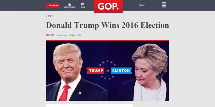 GOP Website Declares Donald Trump Election Winner