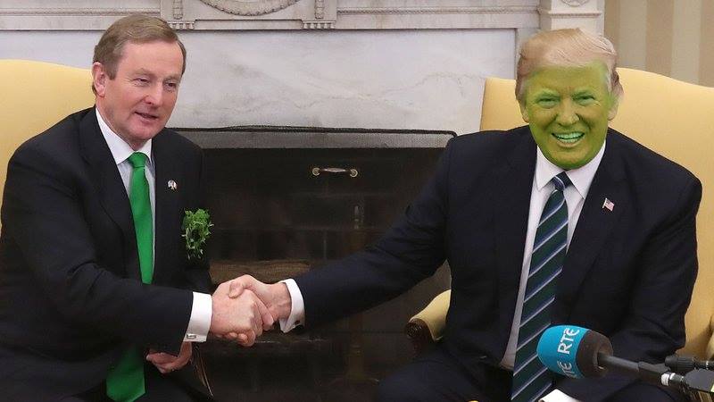 Trump Changes From Orange To Green In Honour Of St Paddy's Day