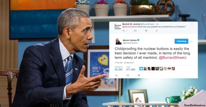 Obama Cites 'Childproofing Nuclear Buttons' As His 'Finest Moment' As President