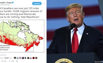 Trump Warns Of Canadian Migrant Caravans After Learning 90% Of Canadians Now Just 200km From US Border Trump Warns Of Canadian Migrant Caravans After Learning 90% Of Canadians Now Just 200km From US Border