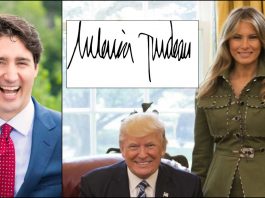 American First Lady Accidentally Signs Name Melania Trudeau