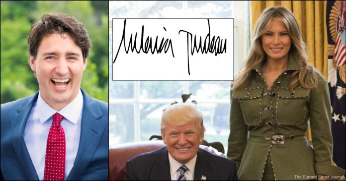 American First Lady Accidentally Signs Name Melania Trudeau
